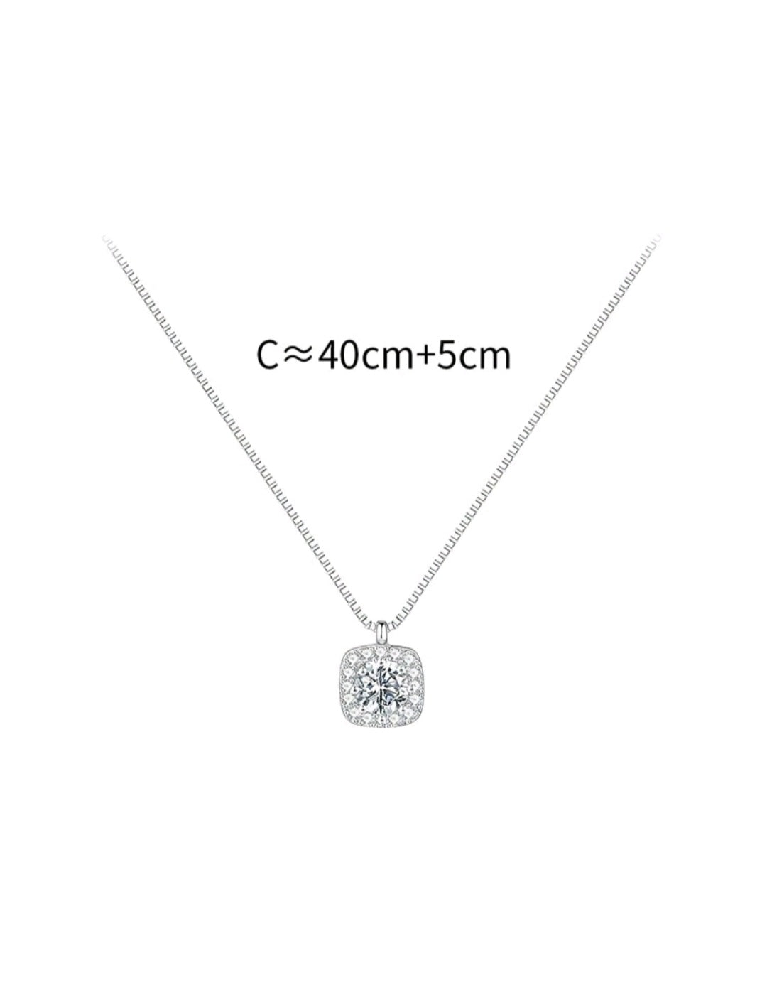 S925 Sterlingsilber – minimalistische quadratische Halskette aus Gold mit Zirkonia
