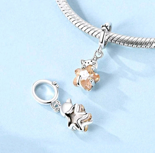 925 Sterling Silver Star Cat Charm – Elegant & Timeless Jewelry for Bracelets & Necklaces