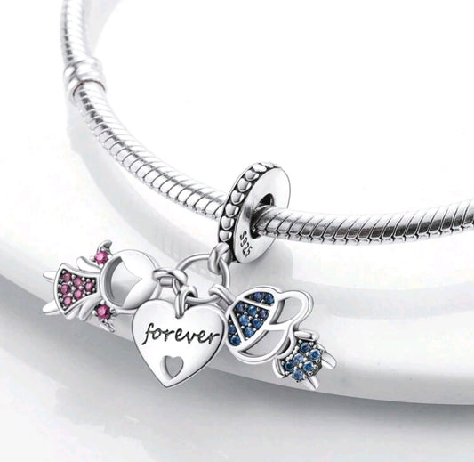 925 Sterling Silver Forever Couple Charm – Elegant & Timeless Jewelry for Bracelets & Necklaces