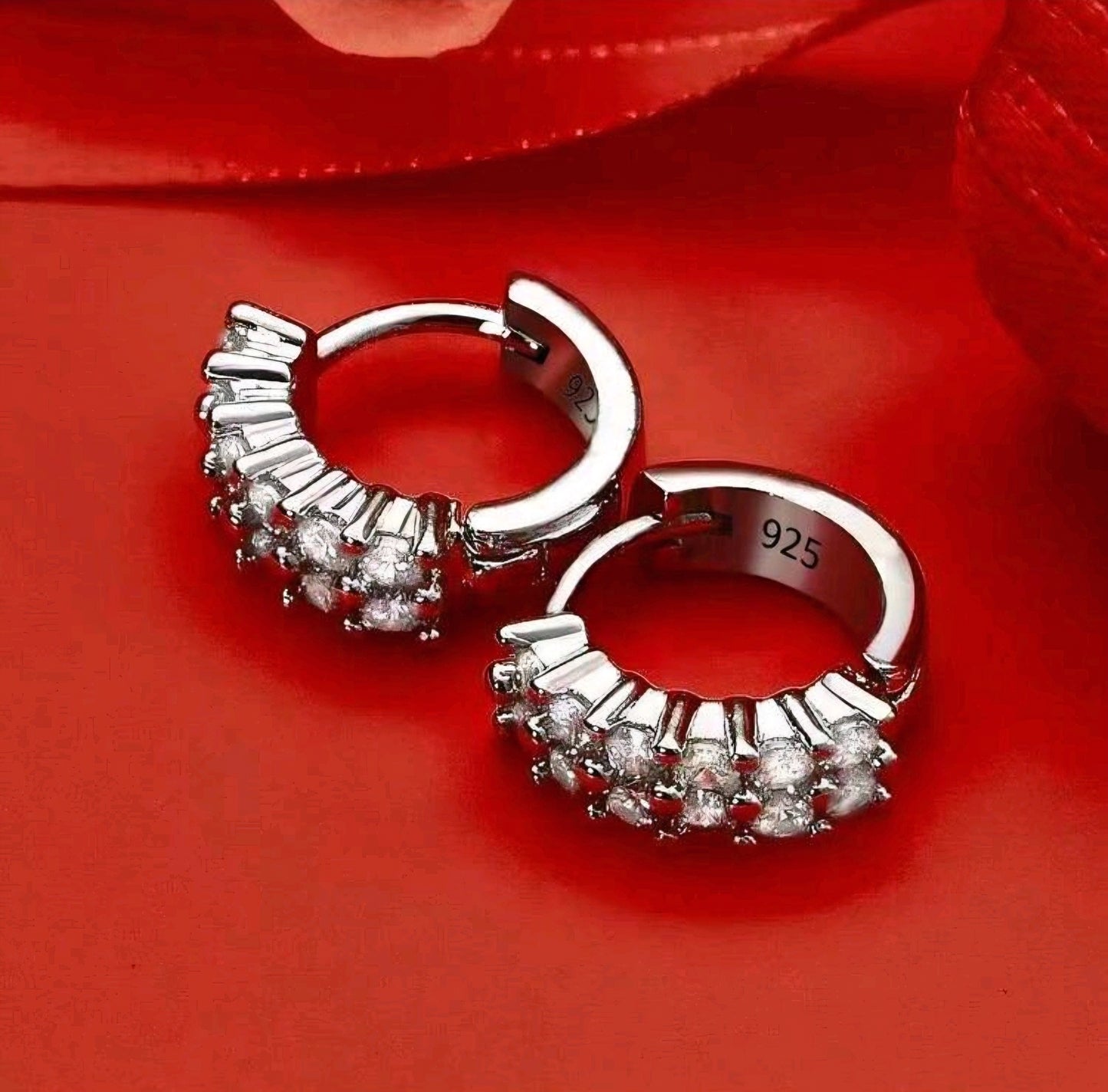 925er Silber Ohrringe für Damen - Creolen mit Edelsteinen