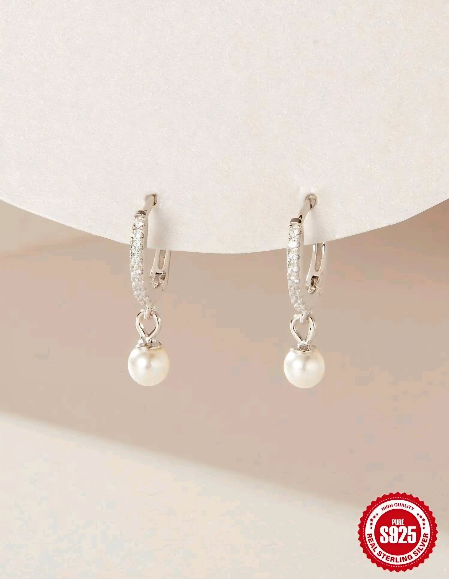 925er Sterling Silber Perlenohrringe für Damen, Gold- und Silberohrringe