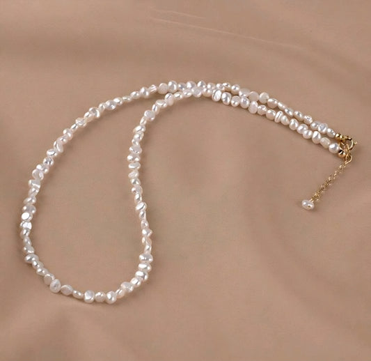 925 Sterling Silver Necklace 4-5mm small pearl