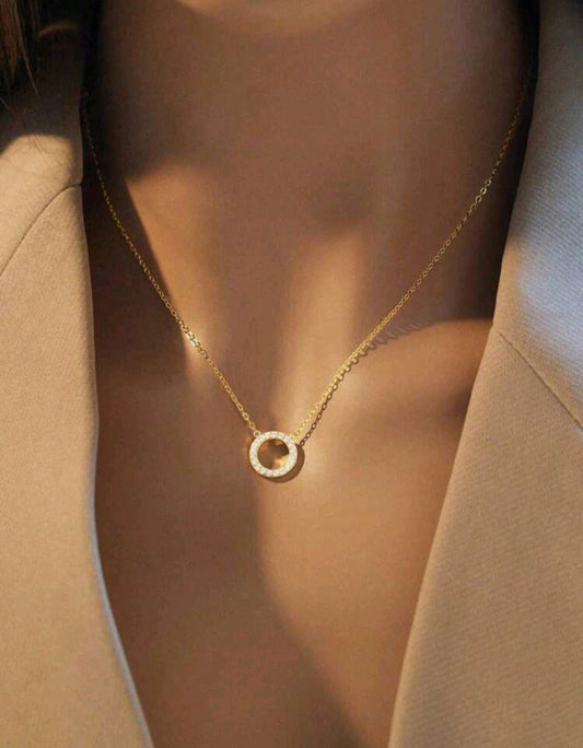 Round Cubic Zirconia Necklace 925