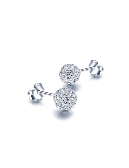 s925 Super Shiny Cubic Zirconia Ball Earrings