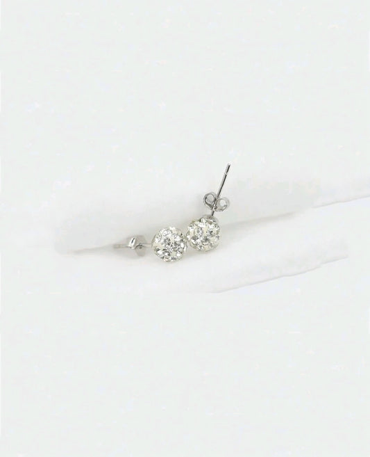 s925 Super Shiny Cubic Zirconia Ball Earrings