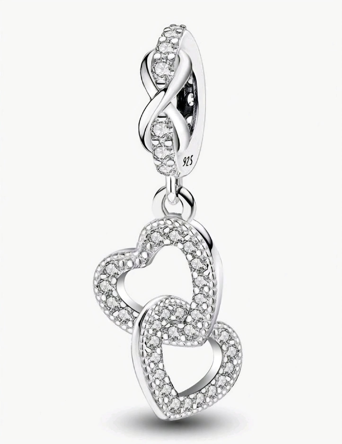 925 Sterling Silber Doppelherz-Anhänger – Eleganter & Zeitloser Schmuck für Armbänder & Halsketten