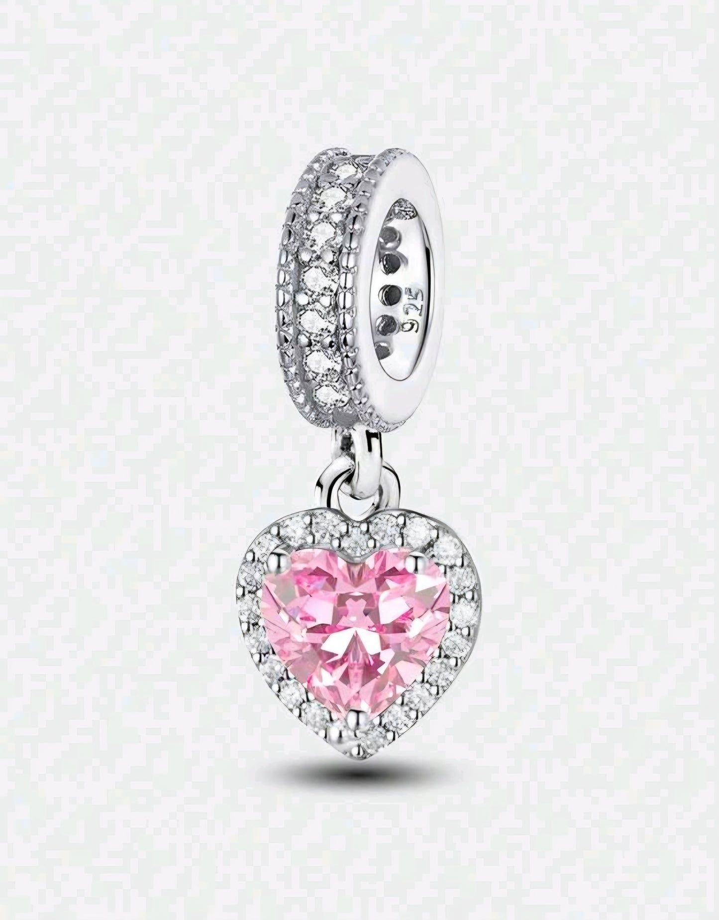 925 Sterling Silber Rosa Herzanhänger – Eleganter & Zeitloser Schmuck für Armbänder & Halsketten