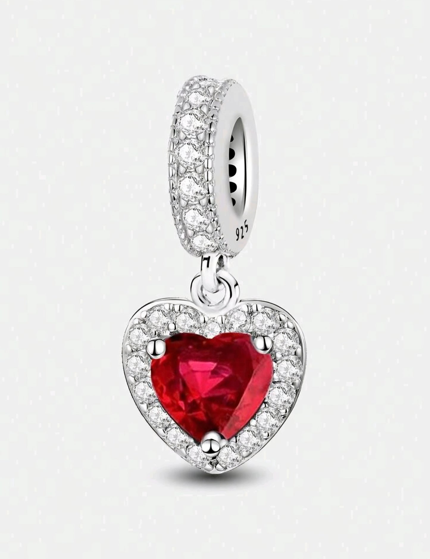 925 Sterling Silver Red Heart Charm – Elegant & Timeless Jewelry for Bracelets & Necklaces