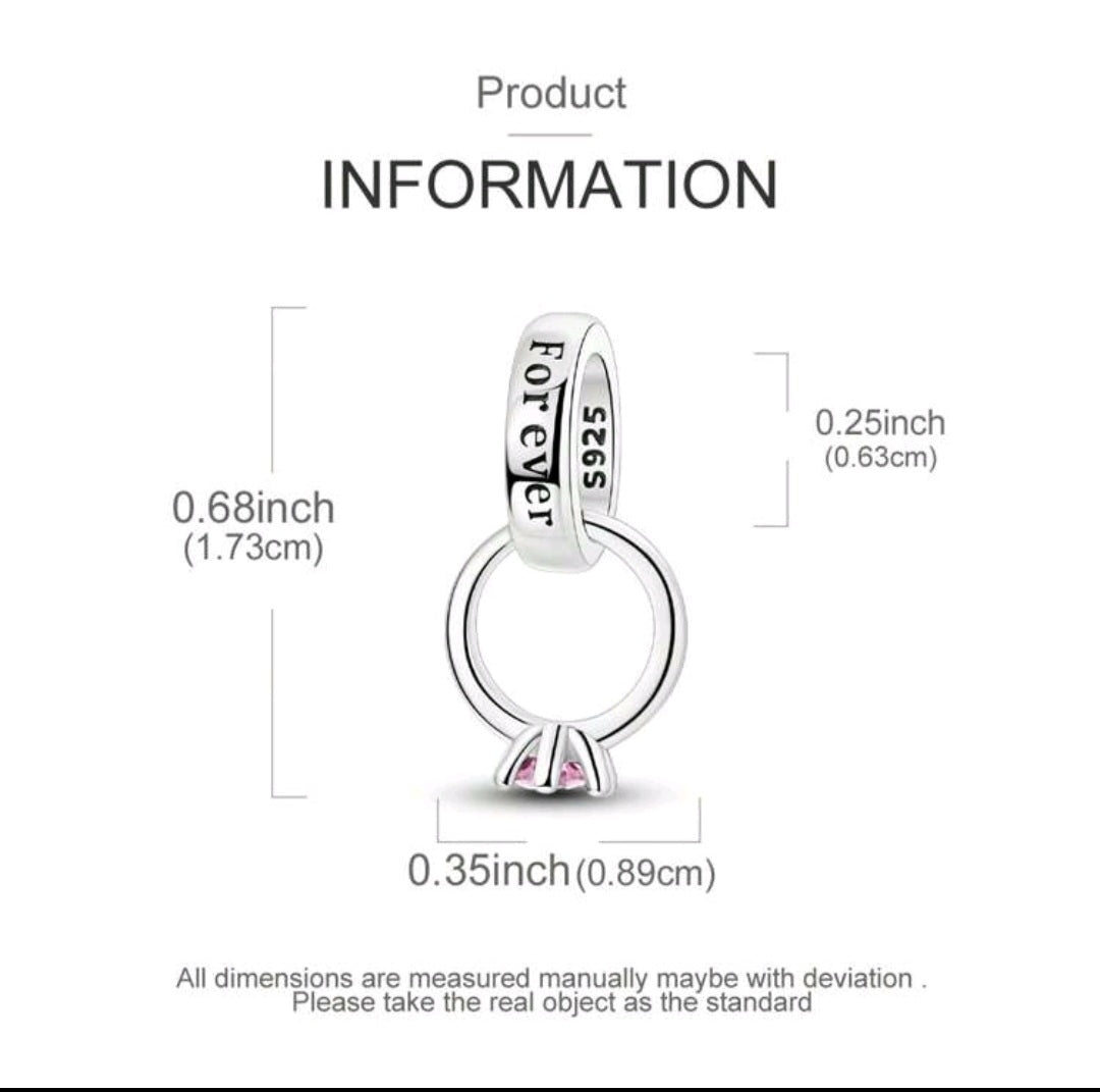 925 Sterling Silber Forever Ring Charm – Eleganter & Zeitloser Schmuck für Armbänder & Halsketten