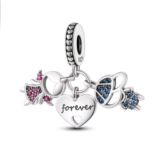 925 Sterling Silver Forever Couple Charm – Elegant & Timeless Jewelry for Bracelets & Necklaces