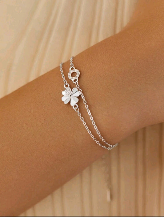 925 Sterling Silver Flower Bracelet For Women – Luxury Elegant Style