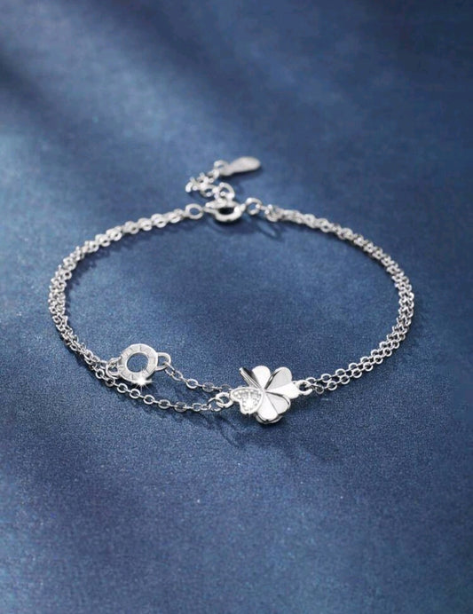 925 Sterling Silver Flower Bracelet For Women – Luxury Elegant Style