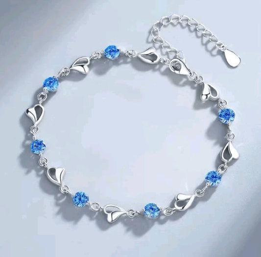 925 Sterling Silver Heart Bracelet For Women – Luxury Elegant Style