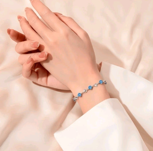 925 Sterling Silver Heart Bracelet For Women – Luxury Elegant Style