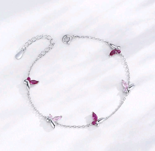 925 Sterling Silver Butterfly Bracelet For Women – Luxury Elegant Style