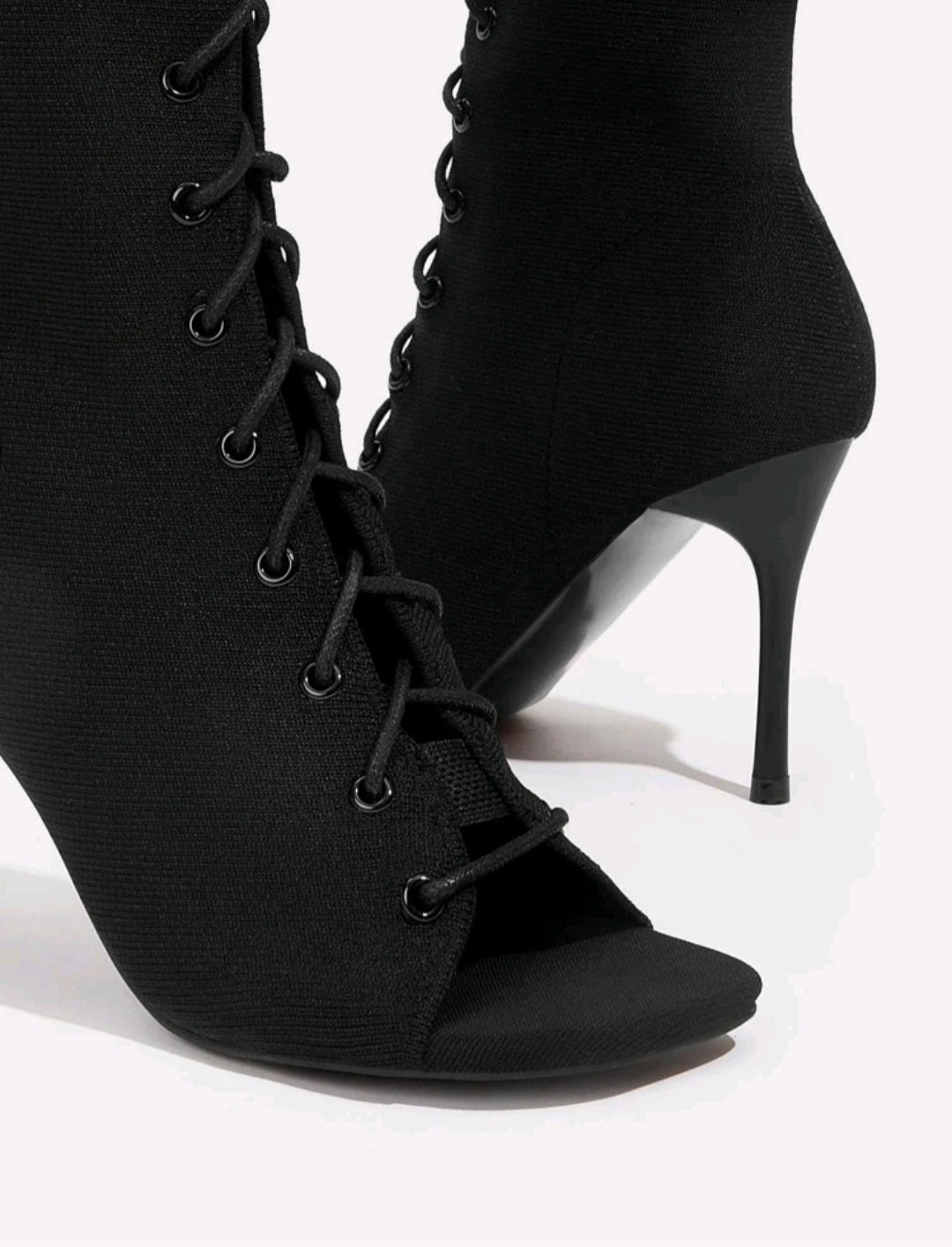 Sexy Lace-Up Knee-High Boots – Open Toe High Heel Sandals